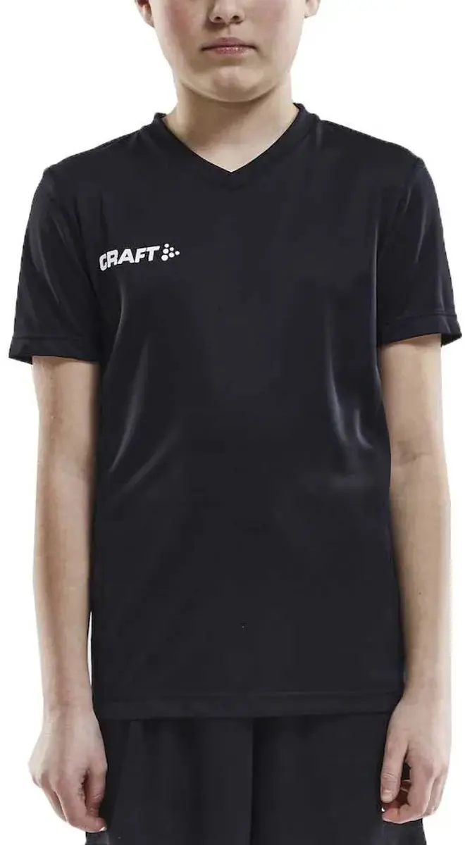 Craft Squad Jersey Solid Jr 134/140 - Zwart/Wit