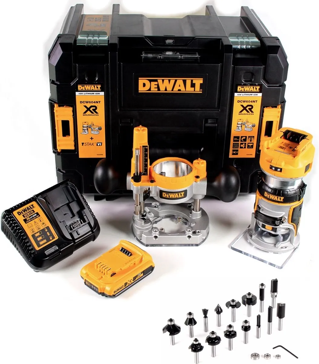 DeWalt DCW 604 D1 Accu-Combi-Frees 18V - 55mm - Geel/Zwart - afbeelding 5 van 5