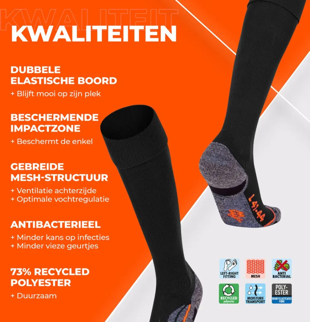 Stanno Uni Pro Sock Voetbalsokken 36-40 - Zwart