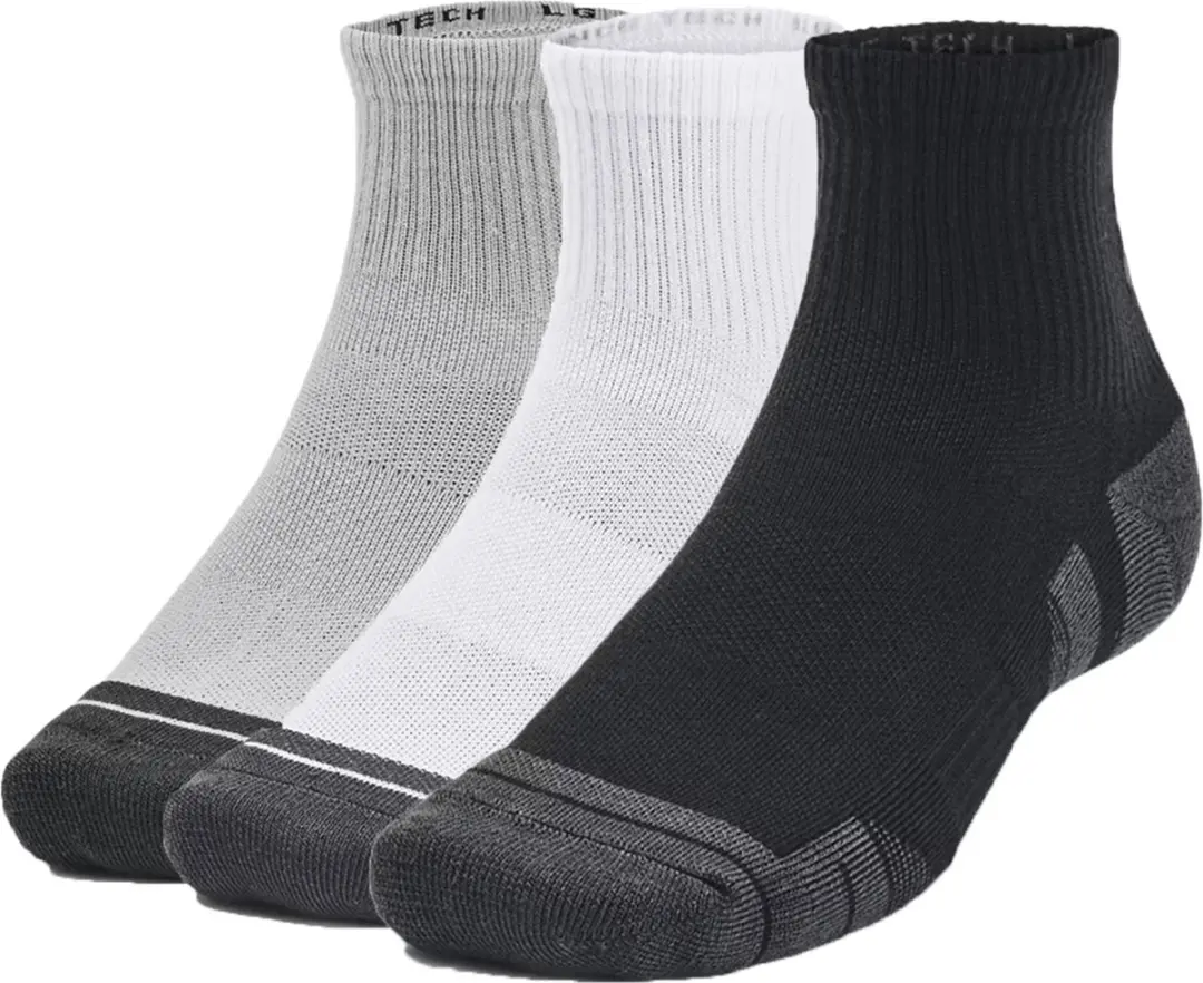 Under Armour UA Performance Tech 3pk Sportsokken - Grijs/Wit - afbeelding 6 van 6