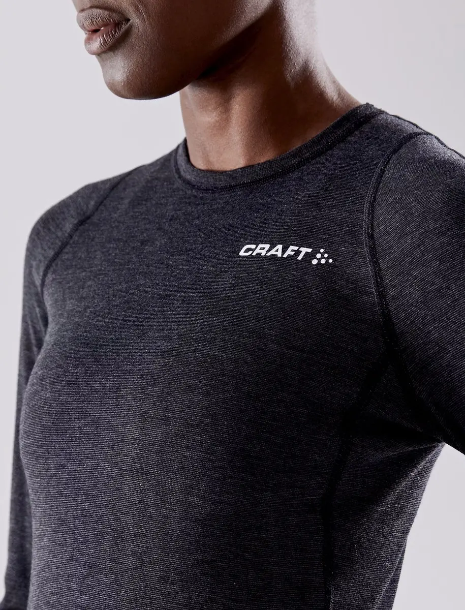 Craft Core Wool Merino LS Thermoshirt Dames - Zwart - S