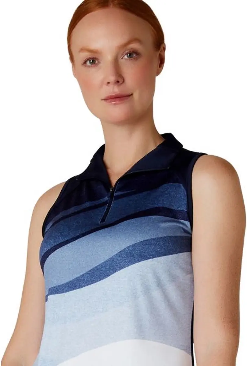 Under Armour Callaway Golf Polo Mouwloos - S - Gradient Wave Print Peacoat