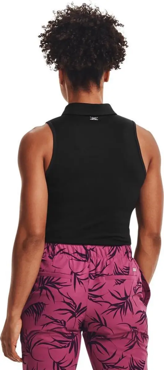 Under Armour Zinger Mouwloze Polo - Dames M - Zwart