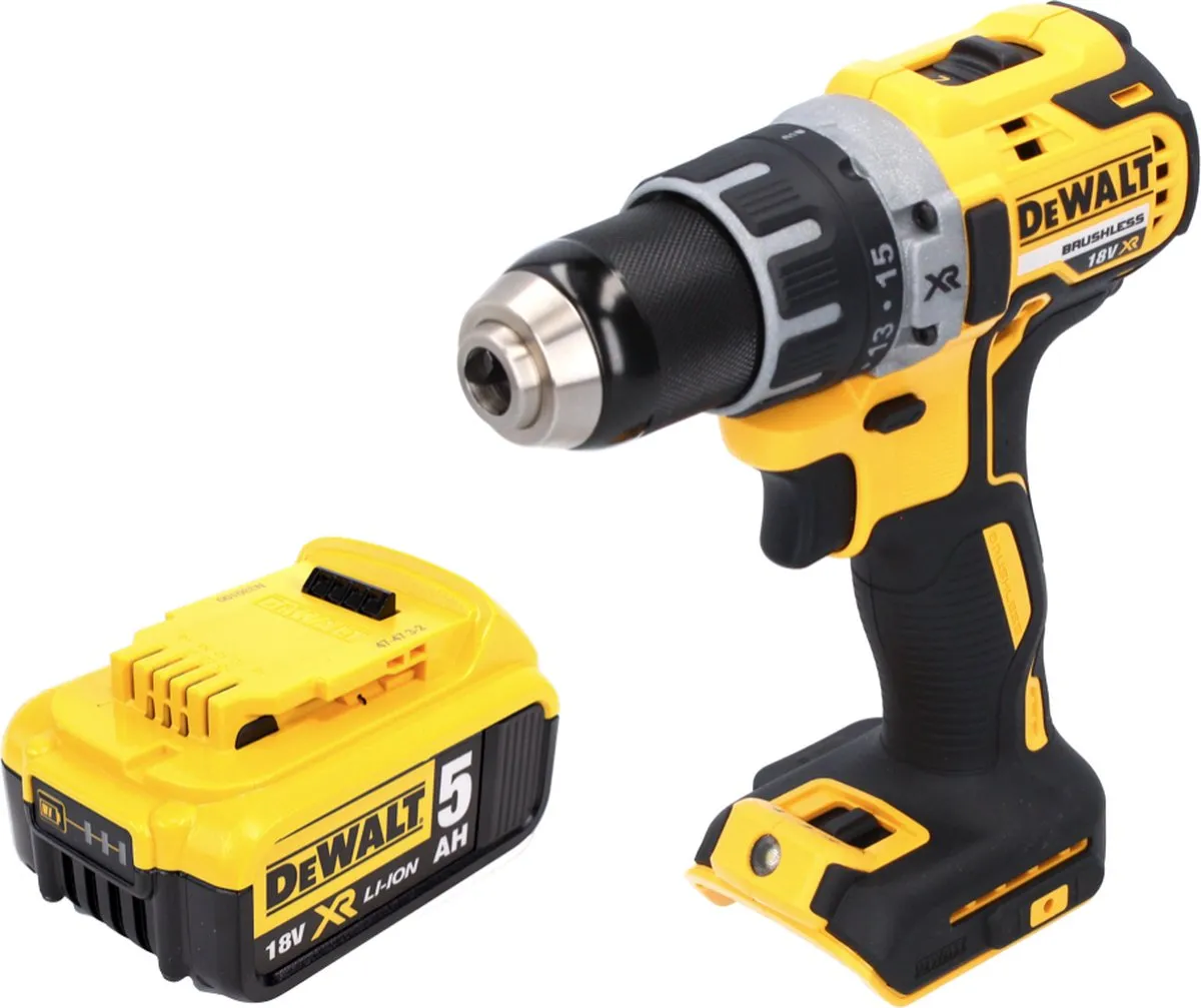 DeWalt DCD791 Accuboormachine 18V 70Nm Borstelloos - 5.0Ah - afbeelding 2 van 5