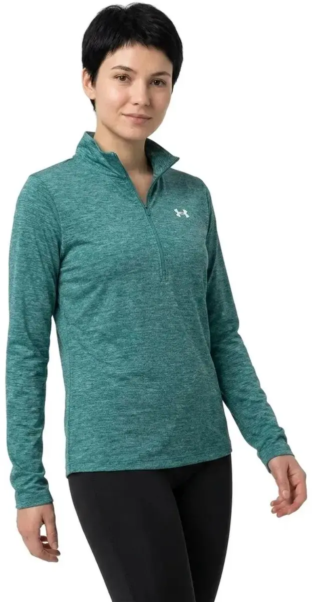 Under Armour Tech 1/2 Zip Twist-GRN Dames Sporttrui - Rack Groen/Wit