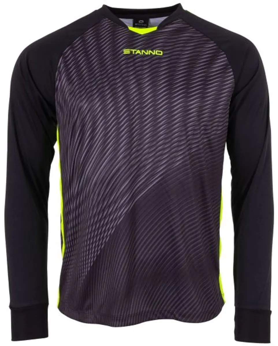 Stanno Vortex Keeper Shirt Long Sleeve 152 - Zwart/N Neon Geel