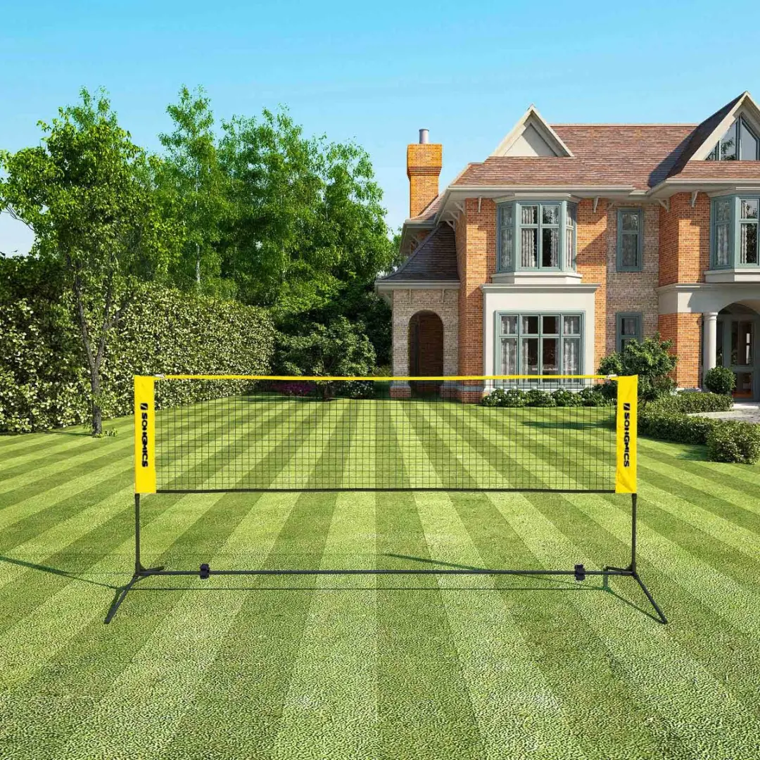 Songmics Badmintonnet - Hoogte verstelbaar 300x103cm - Geel/Zwart