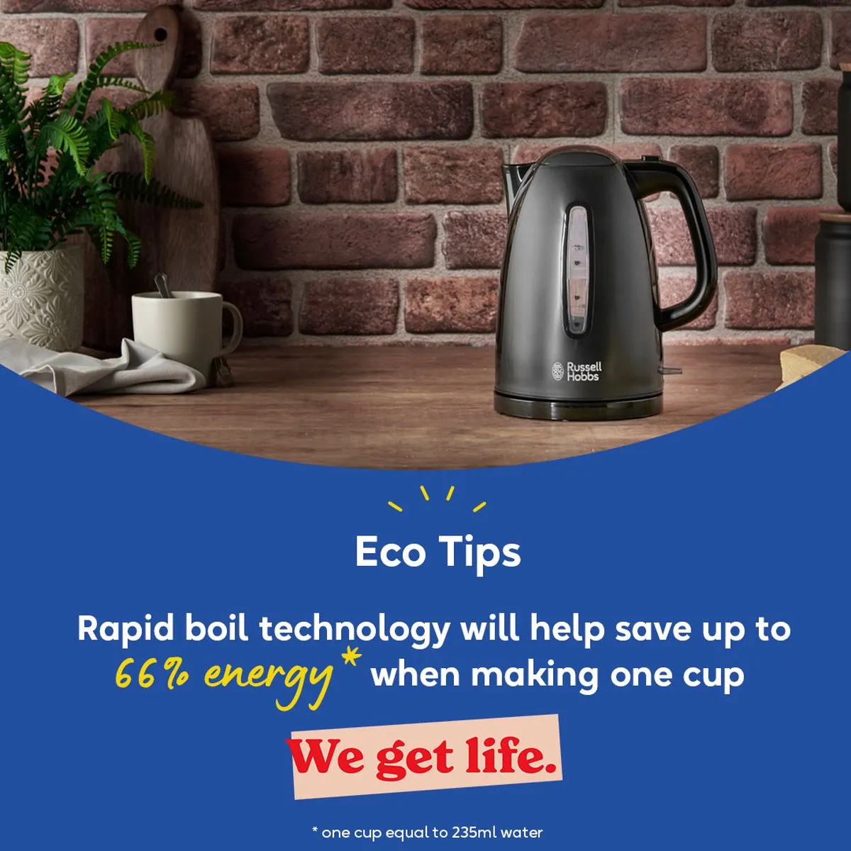 Russell Hobbs Textures Plus+ 22591-70 Waterkoker 2400W - 1.7L - Zwart