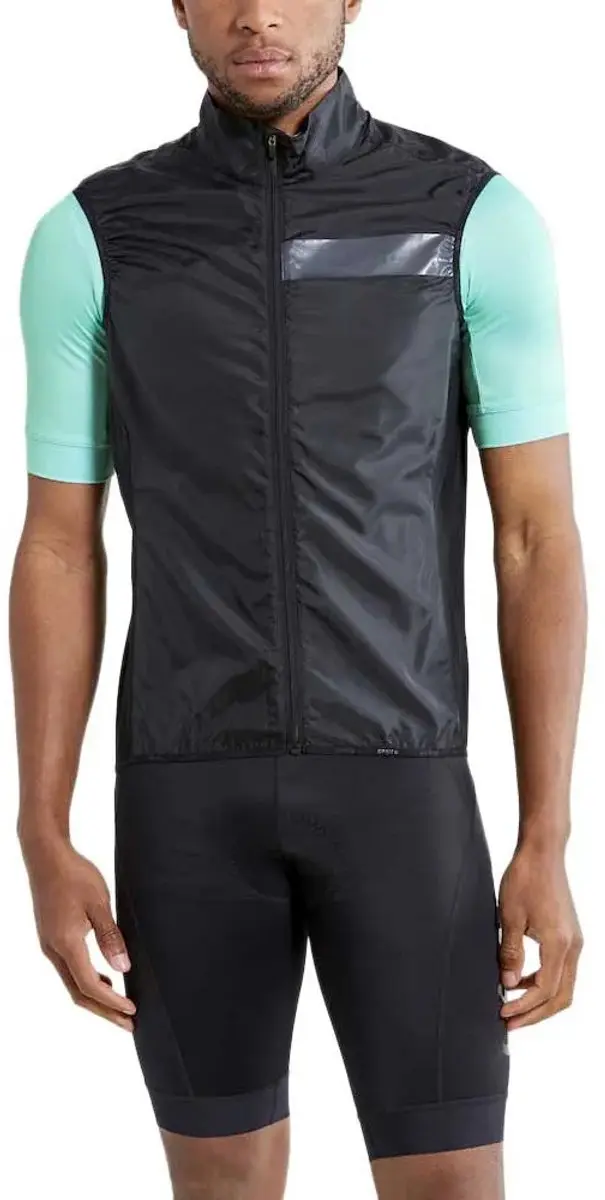 Craft Adv Essence Light Mouwloos Fietswindjack Heren M - Zwart
