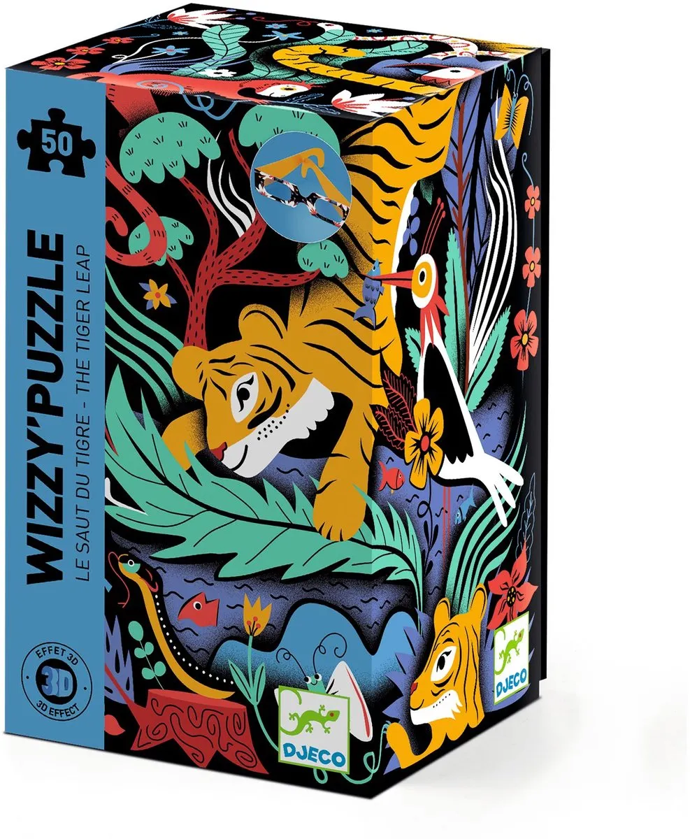 Djeco Wizzy Puzzels The Tiger Leap - 10 Stuks - Multi