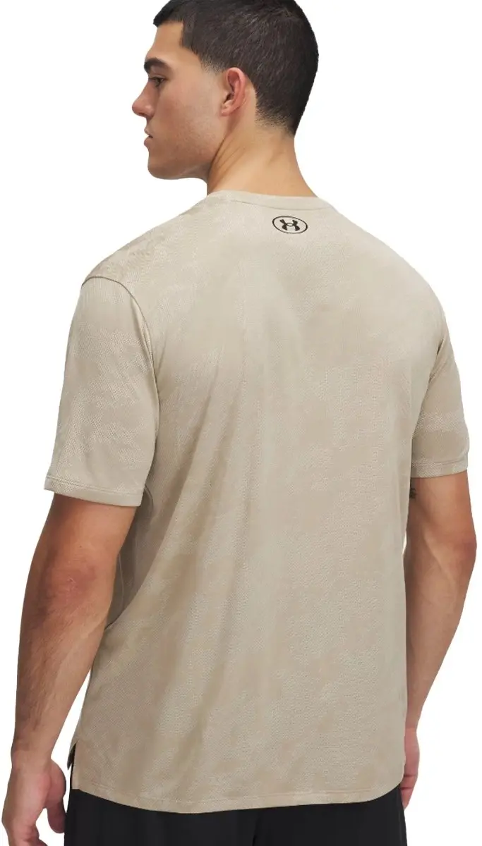 Under Armour Tech Vent Jacquard Sportshirt Heren L - Khaki - afbeelding 6 van 6