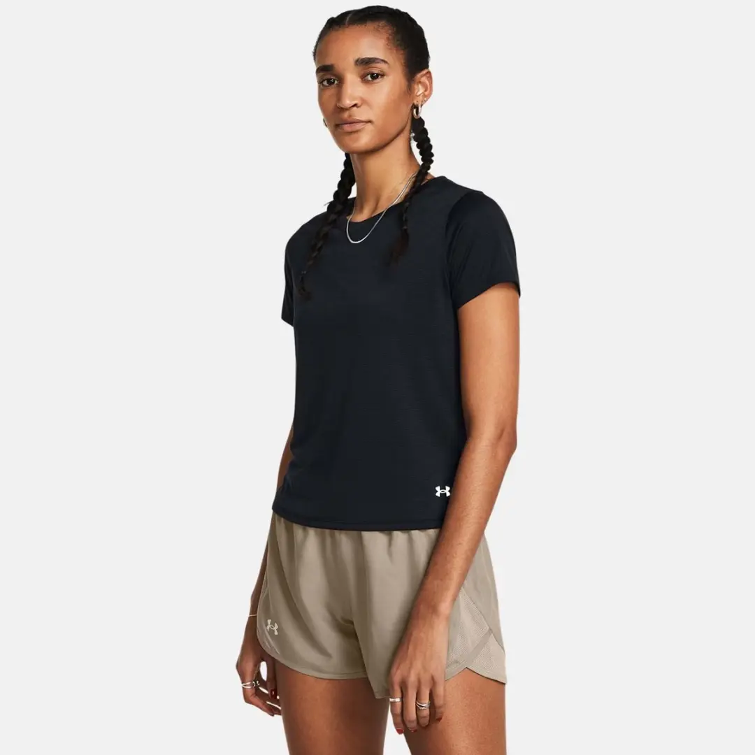 Under Armour UA Launch Shortsleeve Dames Sportshirt S - Zwart
