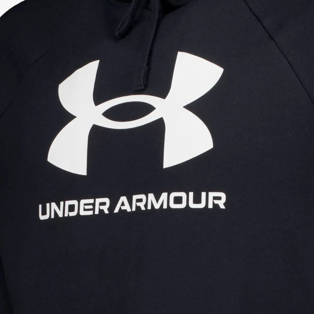 Under Armour Rival Fleece Logo HD-BLK Heren Sporttrui - Zwart/Wit
