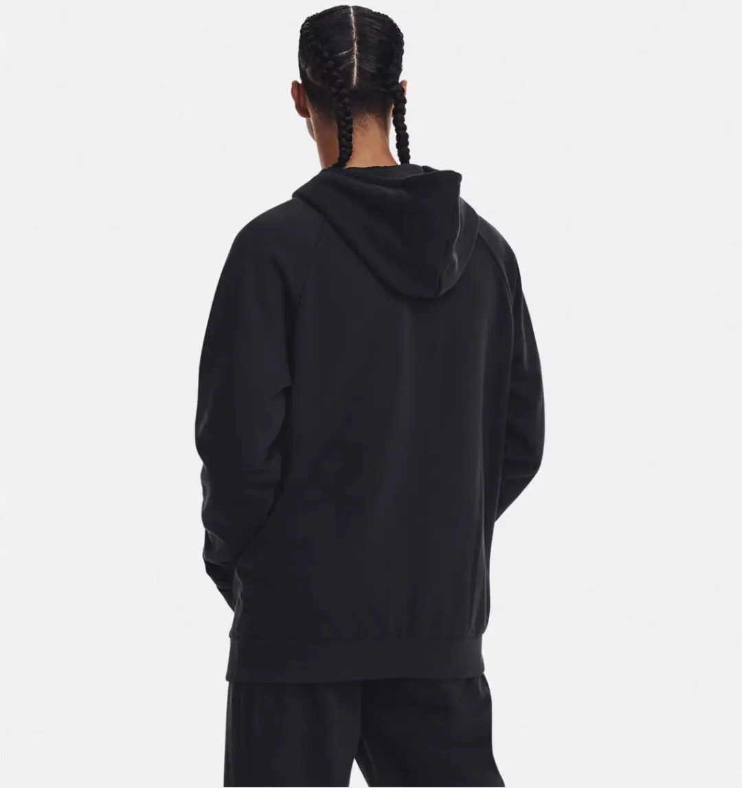 Under Armour Rival Fleece Logo HD-BLK Heren Sporttrui - Zwart/Wit - afbeelding 6 van 6
