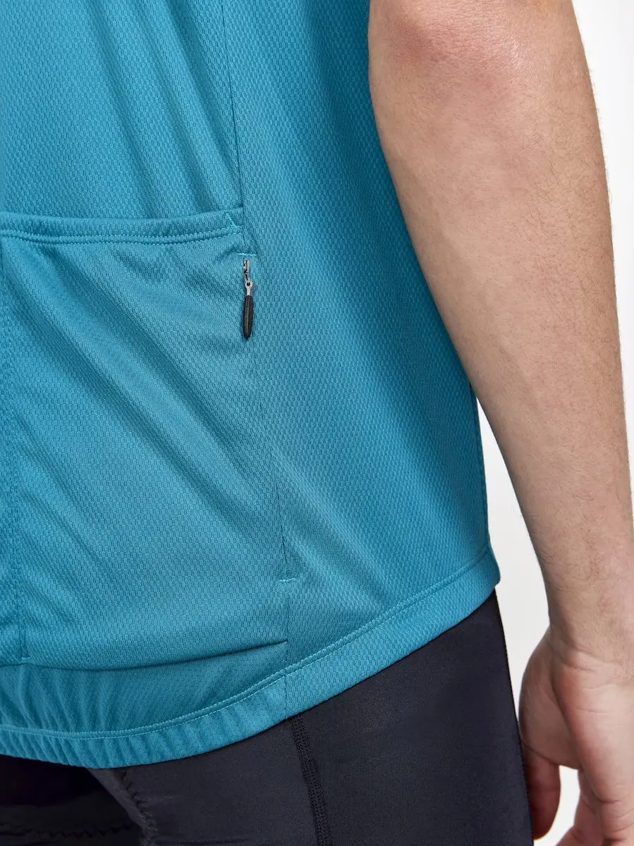 Craft Core Endur Logo Jersey Fietsshirt - Korte mouwen - L - Blauw/Grijs