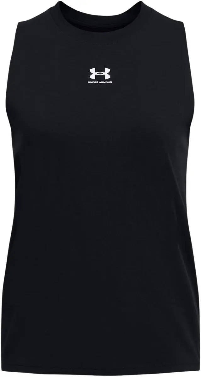 Under Armour UA Rival Muscle Tank Dames Sportshirt - XL - Zwart/Wit