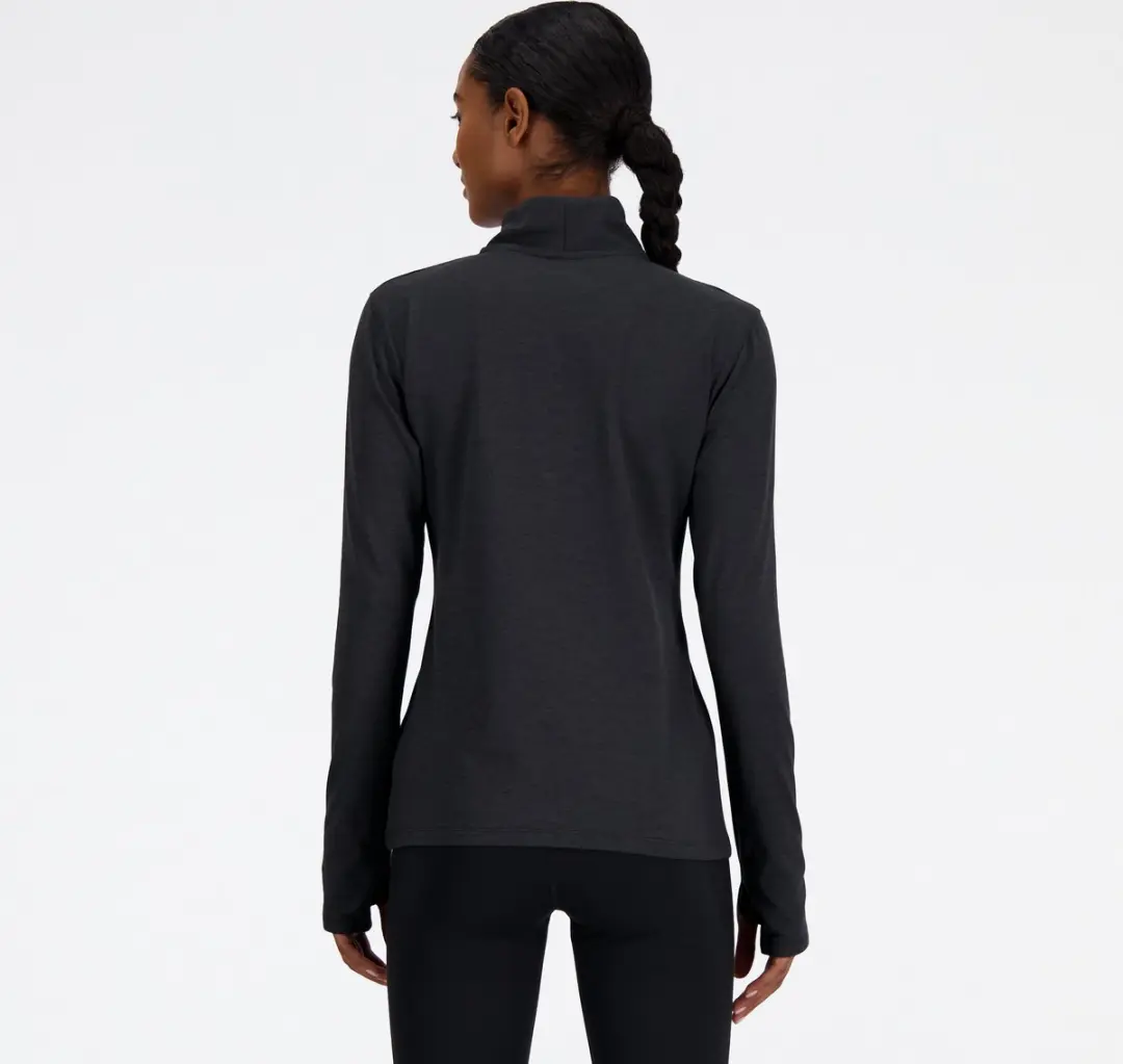 New Balance Sport Essentials Space Dye 1/4 Dames Sporttrui - S - Zwart