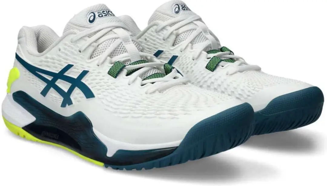 ASICS Gel-Resolution 9 Tennis Schoenen - 49 - Blauw/Groen/Wit - afbeelding 6 van 6