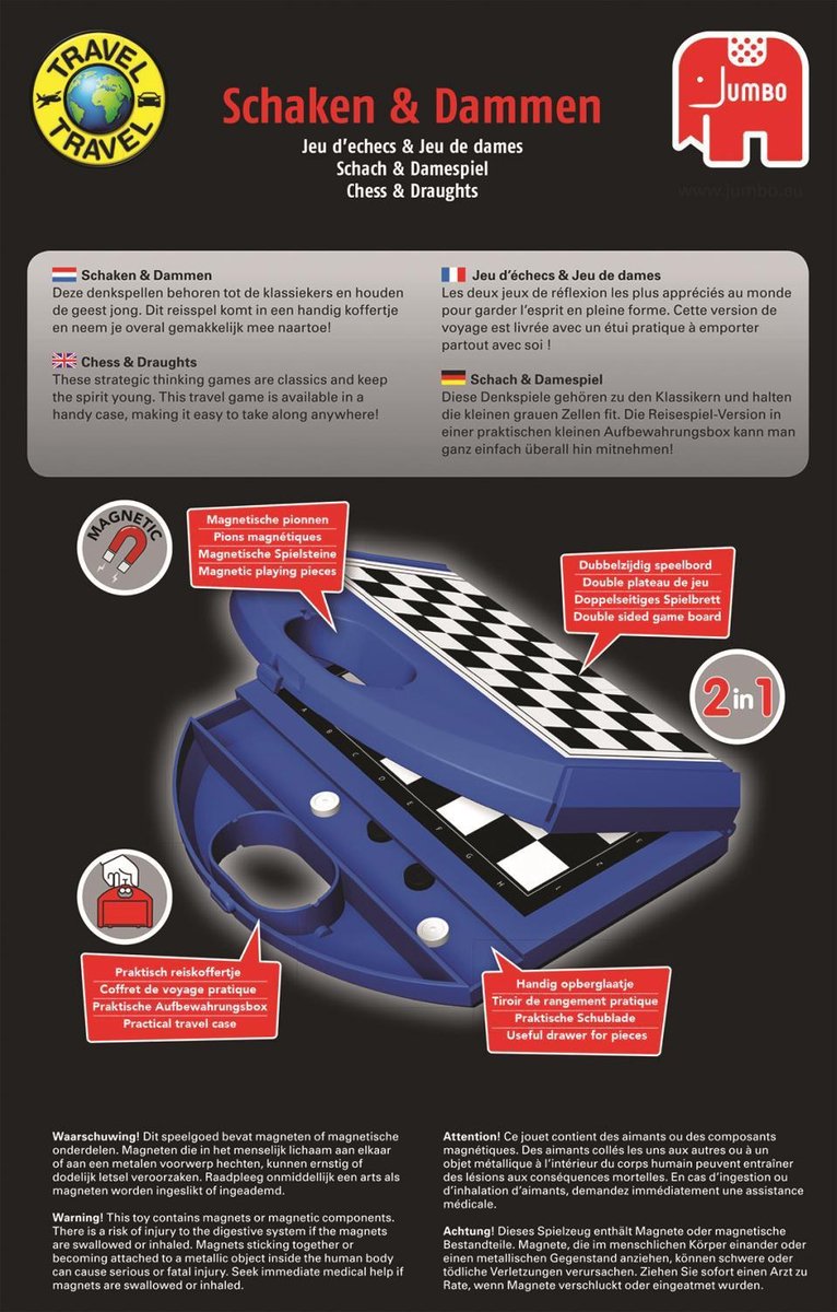 Jumbo - Schaakspel en Damspel - Reiseditie - Reisspel