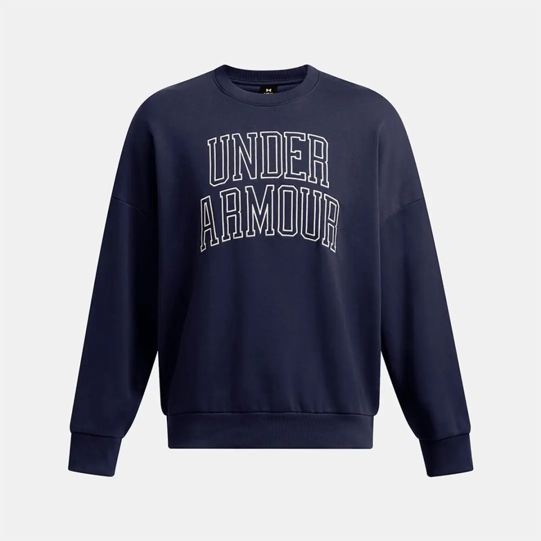 Under Armour Icon Heavyweight Terry Oversized Sweatshirt - L - Midnight Navy