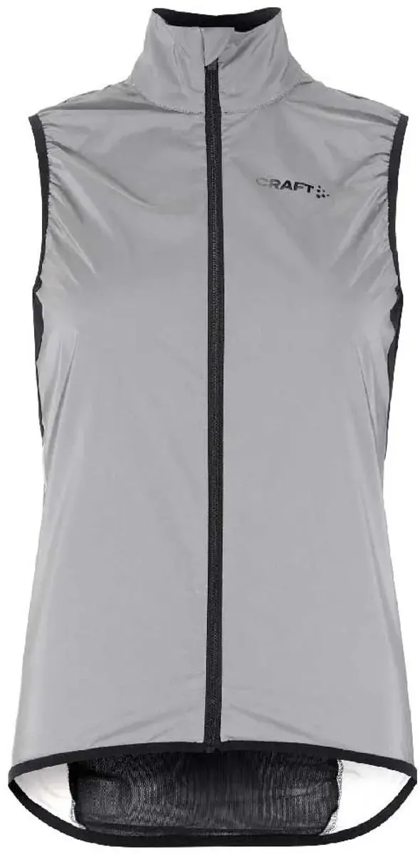 Craft Adv Essence Lumen Mouwloos Fietswindjack Dames M - Zilver Reflecterend
