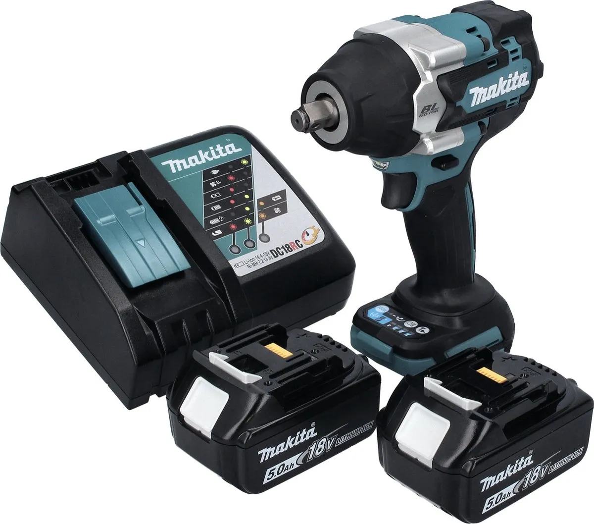 Makita DTW 700 RT Slagmoersleutel 18V 700Nm - 2x 5.0Ah Accu + Lader