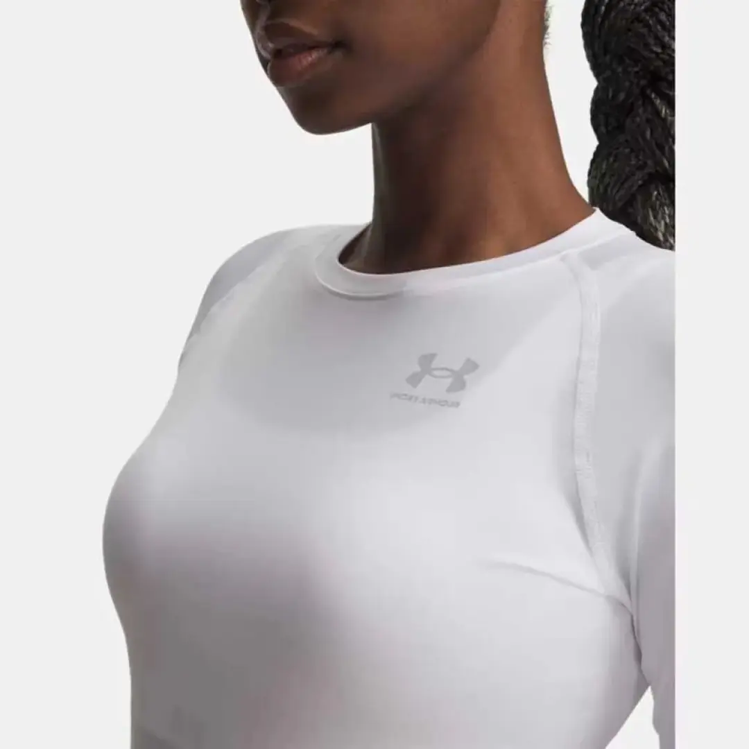 Under Armour HeatGear Authentic Compressie T-shirt - L - Wit