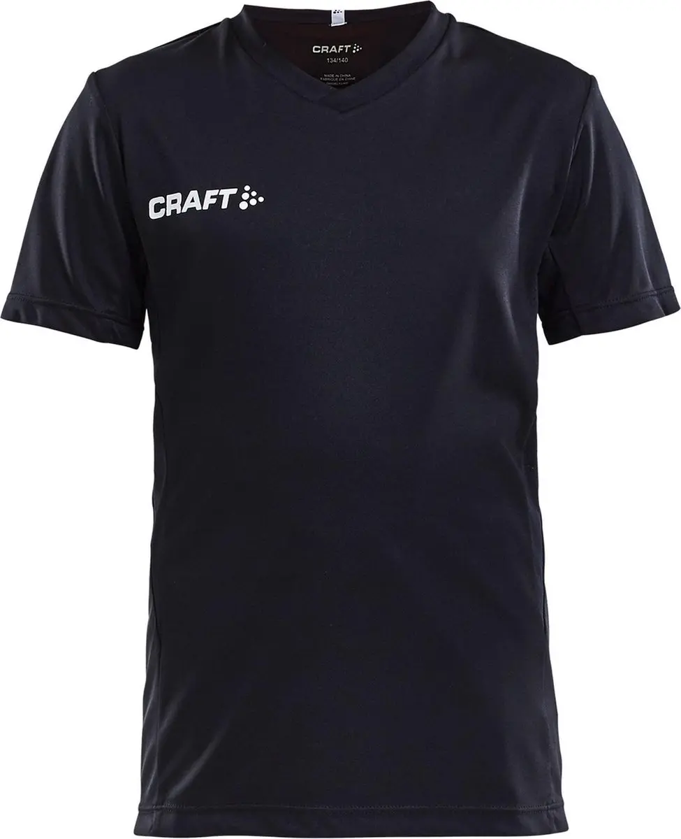 Craft Squad Jersey Solid Jr 146/152 - Zwart/Wit