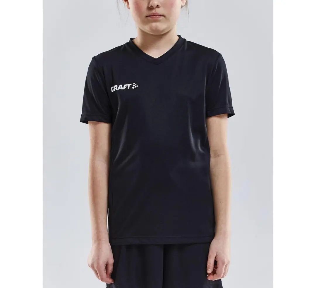 Craft Squad Jersey Solid Jr 146/152 - Zwart/Wit