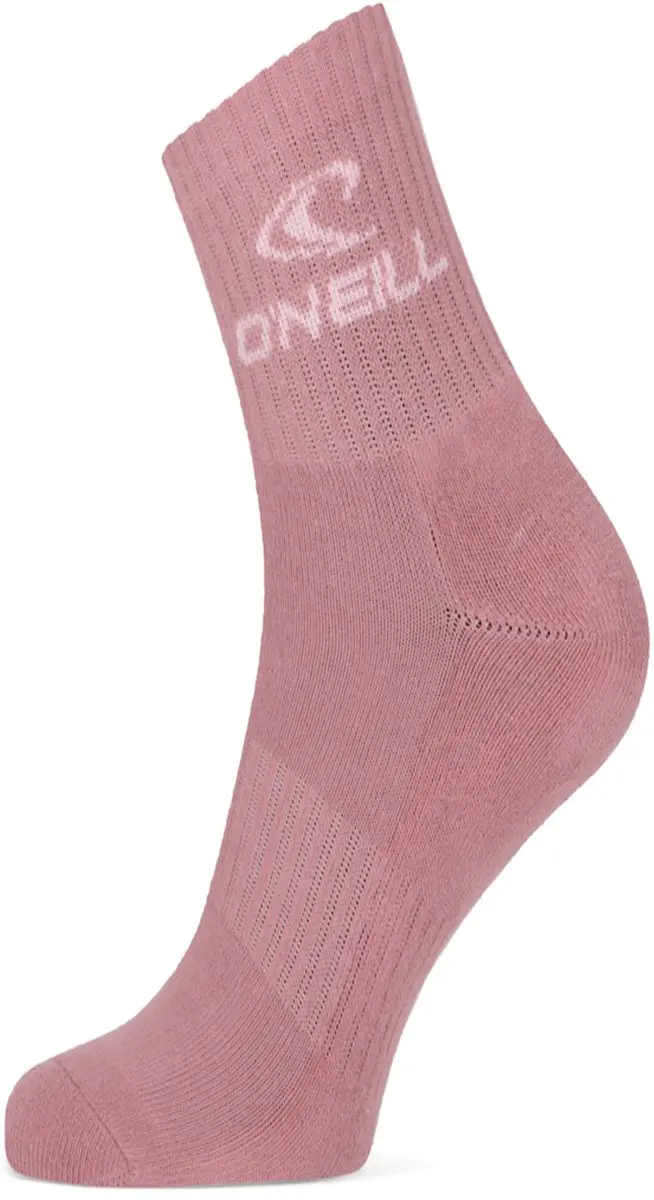 O'Neill Sportsokken Unisex Quarter 3-Pack - Roze/Wit