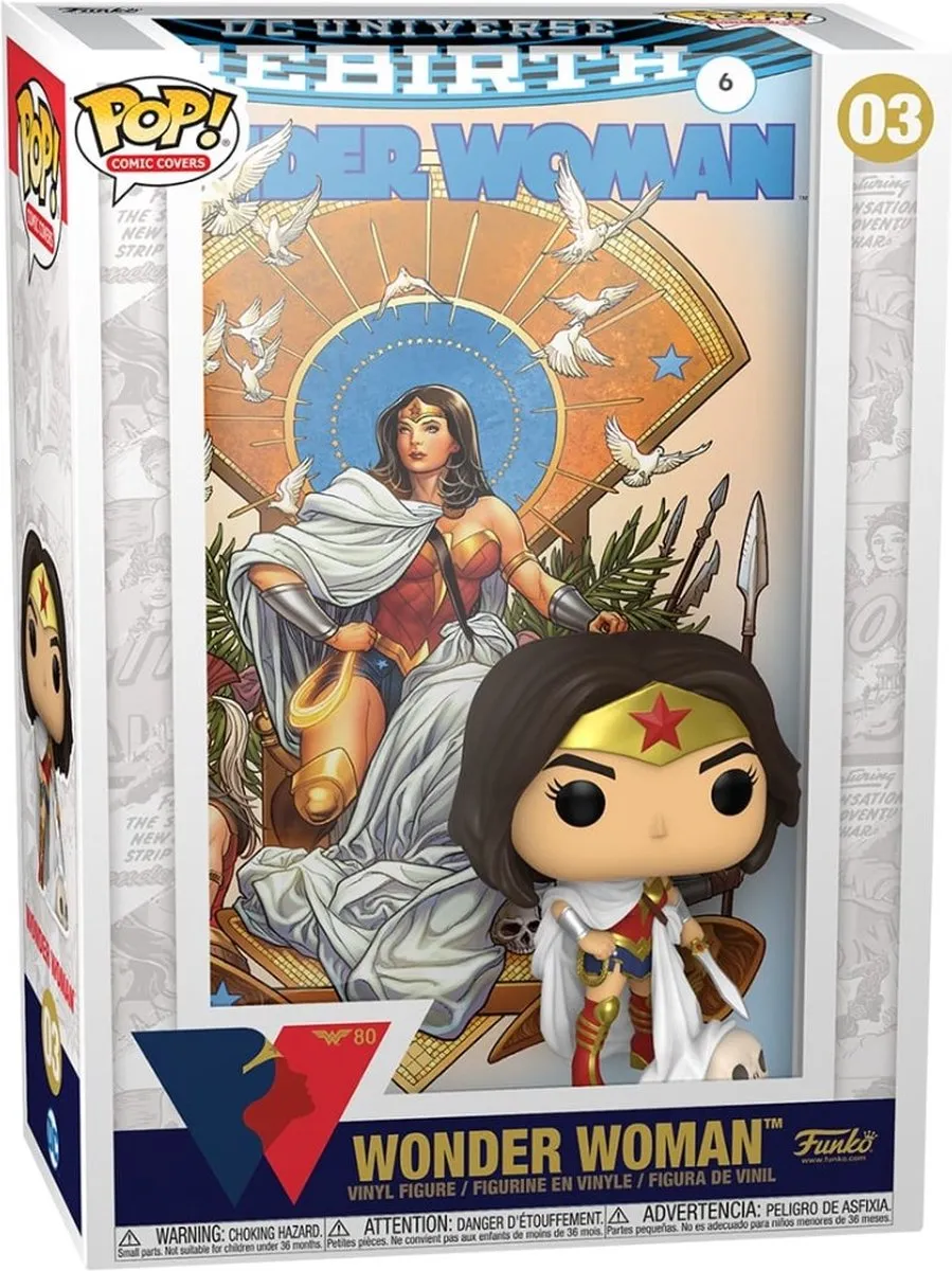 Funko Pop! Comic Covers DC Wonder Woman op Troon 80th Anniversary - Multi