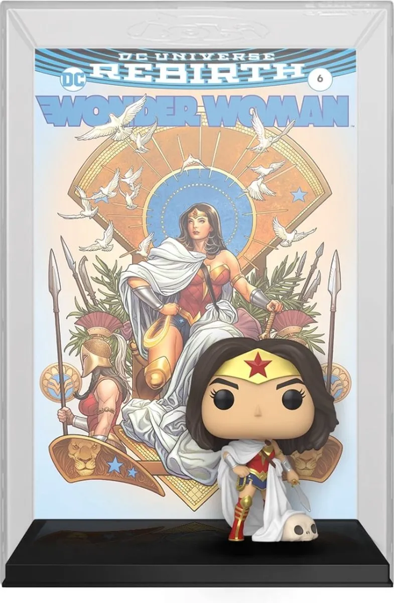 Funko Pop! Comic Covers DC Wonder Woman op Troon 80th Anniversary