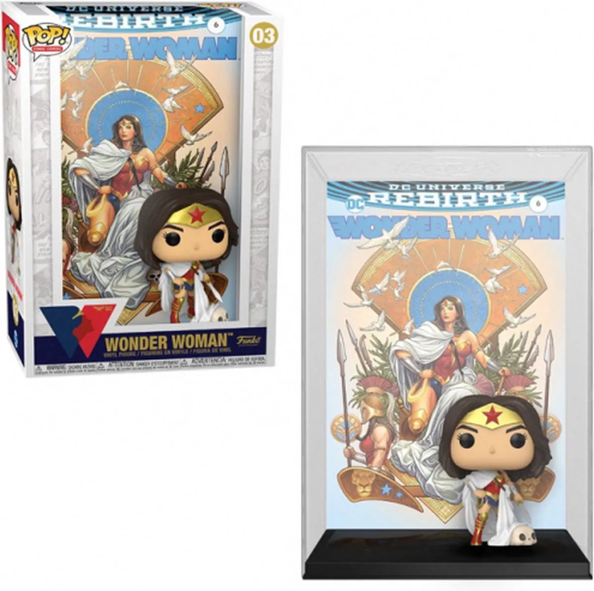 Funko Pop! Comic Covers DC Wonder Woman op Troon 80th Anniversary - Multi