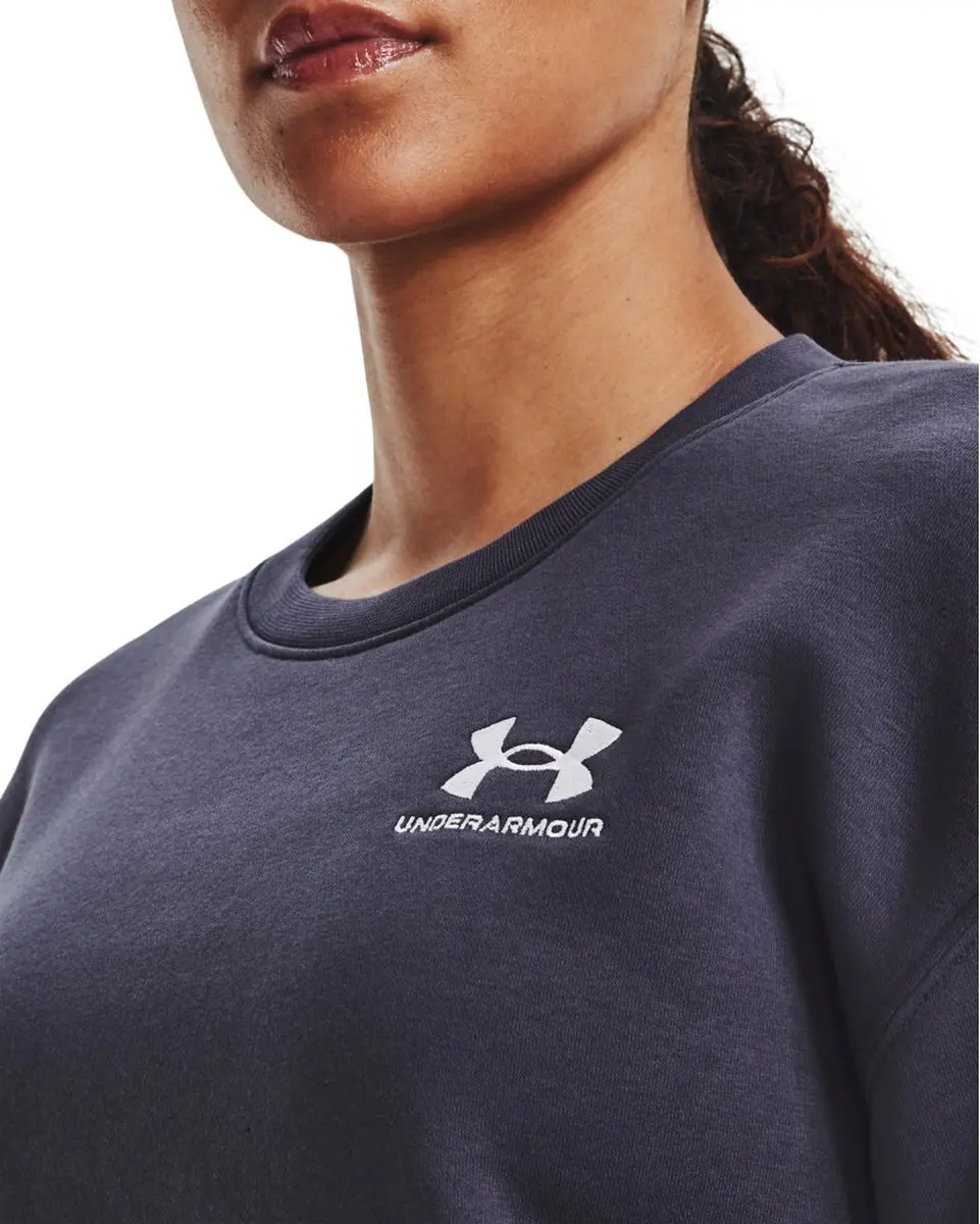 Under Armour Essential Fleece Crew Sweatshirt - Tempered Steel/Wit - L
