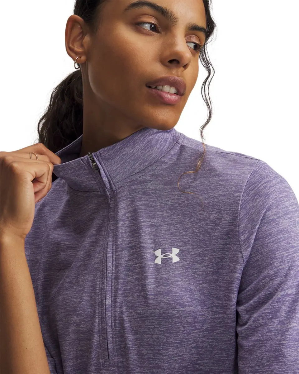 Under Armour Tech 1/2 Zip Twist-PPL Dames Sporttrui 1384225 - Paars/Wit