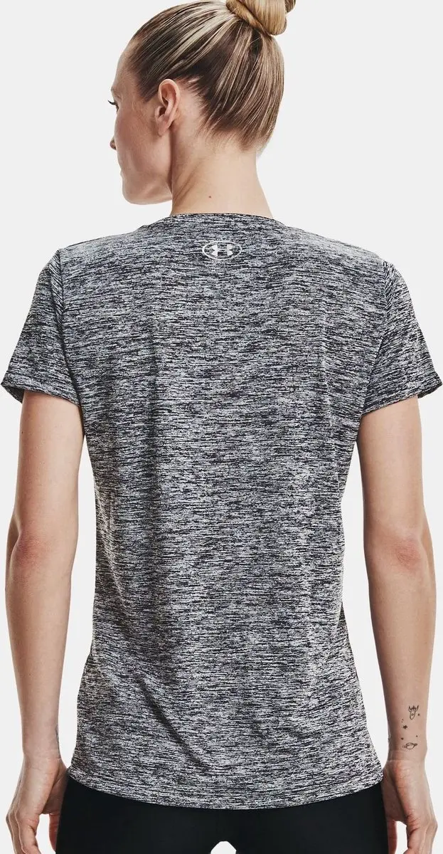 Under Armour Tech SSV Twist Dames Sportshirt S - Zwart - afbeelding 6 van 6