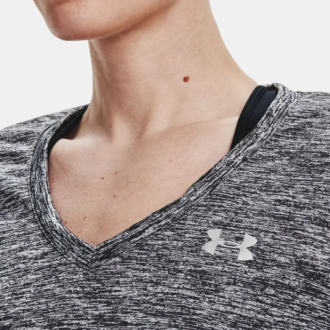 Under Armour Tech SSV Twist Dames Sportshirt S - Zwart