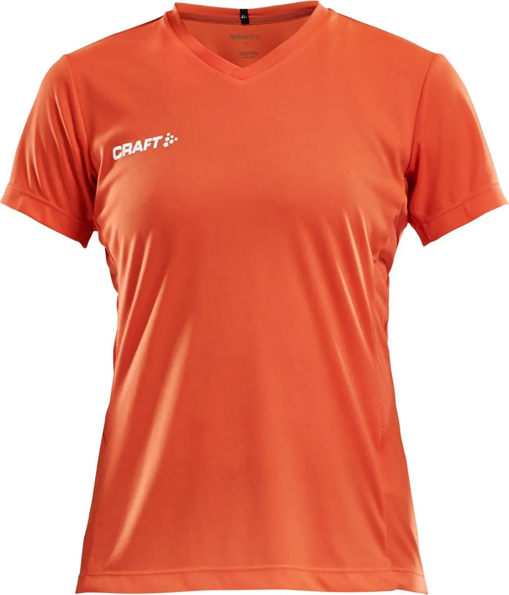 Craft Squad Solid SS Shirt Dames - XL - Oranje/Wit