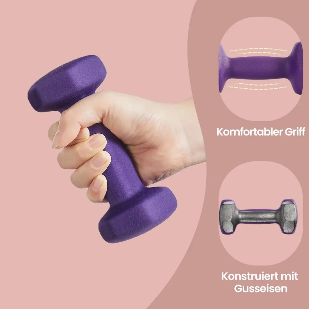 Songmics Halters 2x1kg - Zwart/Paars