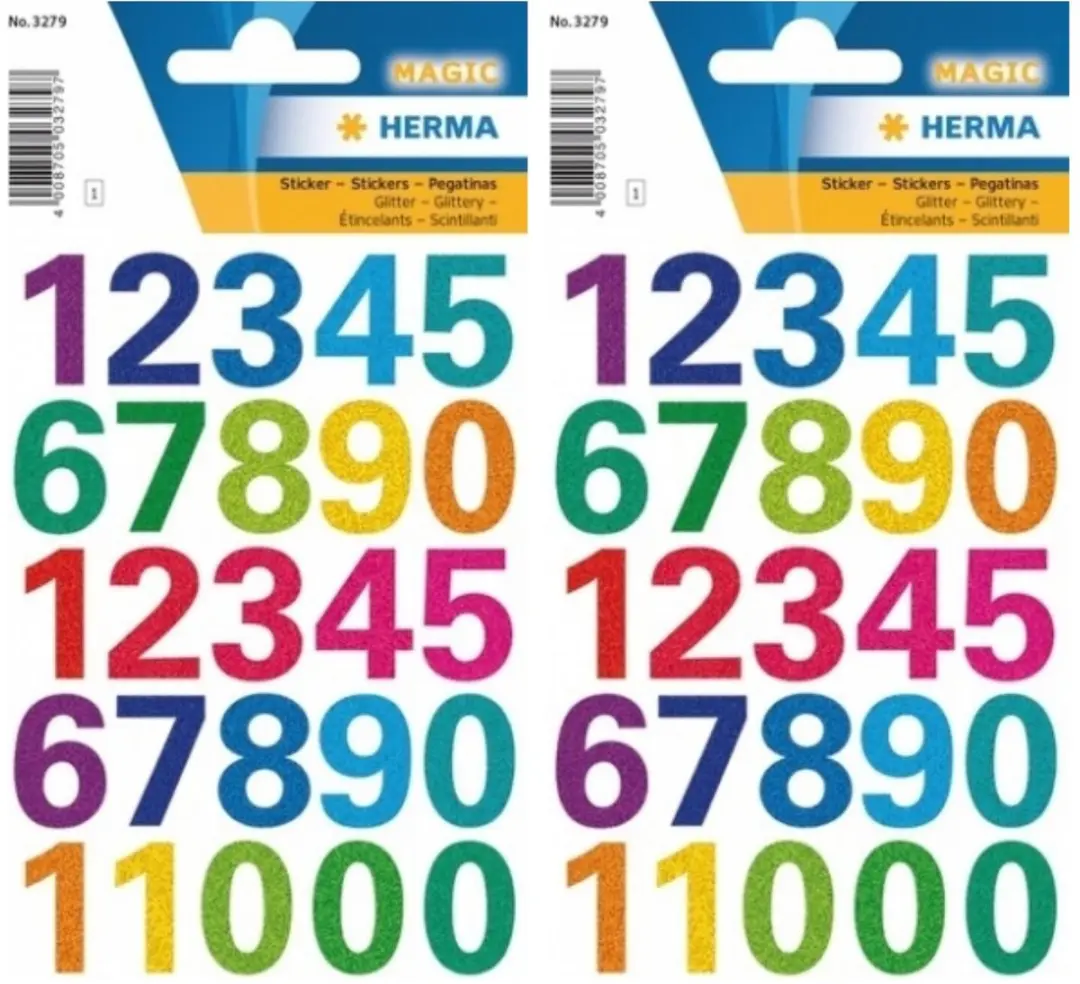 Herma Stickervel Glitter Cijfers 0-9