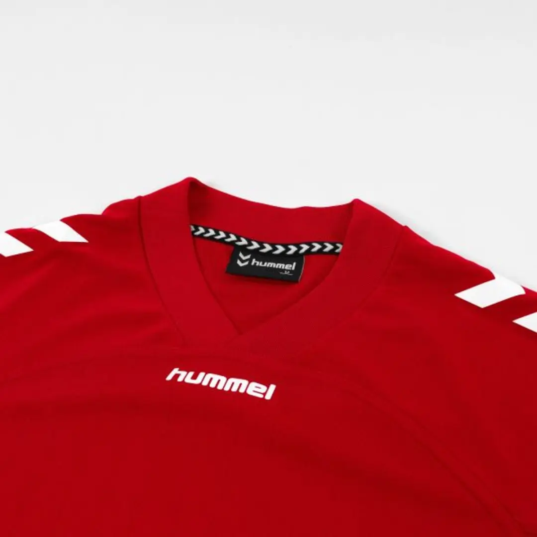 Hummel Fyn Shirt Korte Mouw Kinderen 128 - Rood/Wit