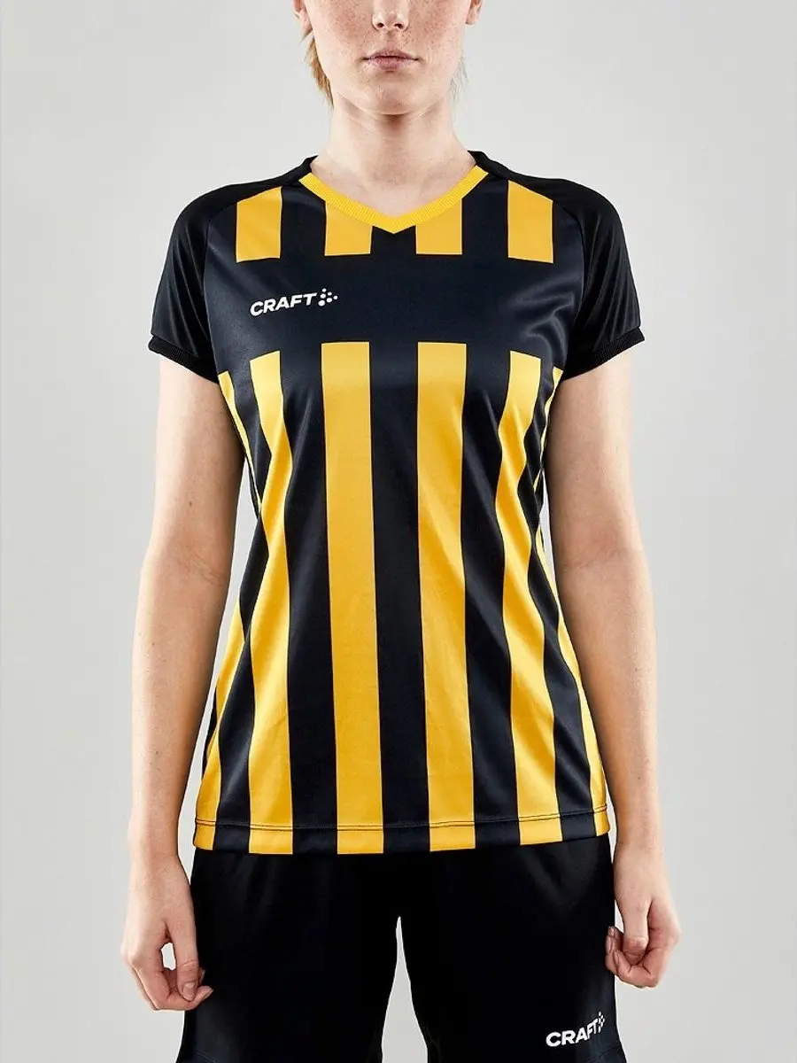 Craft Progress 2.0 Stripe Shirt Dames - Geel/Zwart M