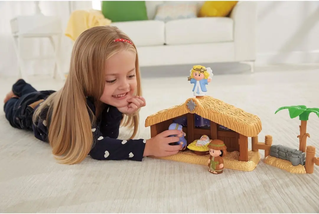 Fisher-Price Little People Kerststal Met Lichtgevende Engel - 3x Penlite
