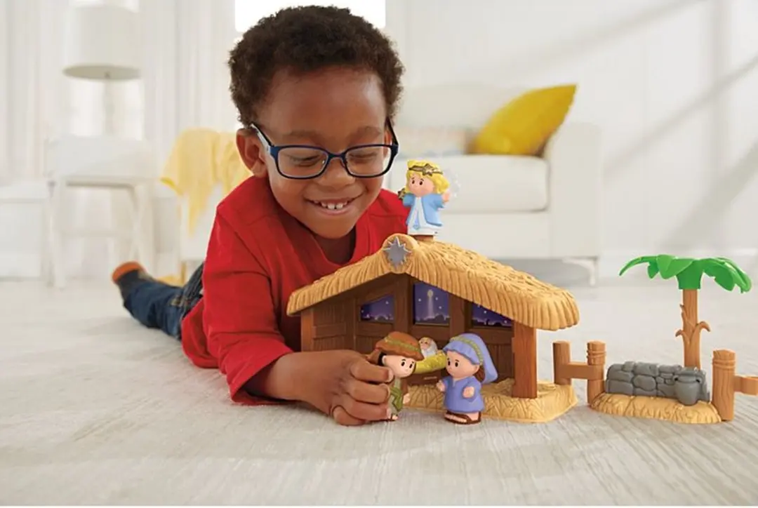Fisher-Price Little People Kerststal Met Lichtgevende Engel - 3x Penlite