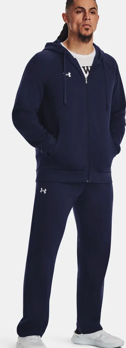 Under Armour UA Rival Fleece FZ Hoodie Heren - Navy/Wit - L