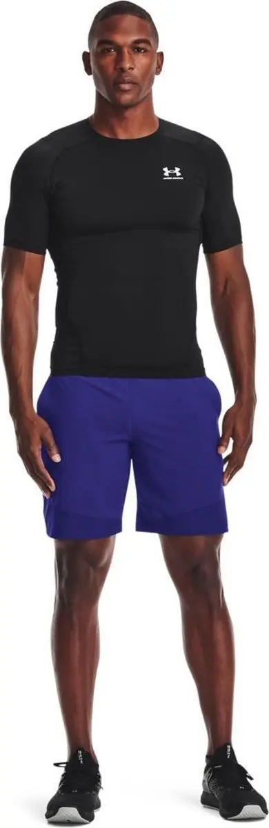 Under Armour HG Armour Comp SS Heren Sportshirt - Zwart/Wit - afbeelding 6 van 6