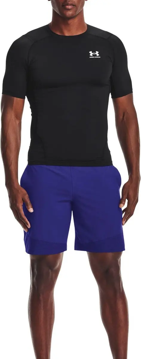 Under Armour HG Armour Comp SS Heren Sportshirt - Zwart/Wit