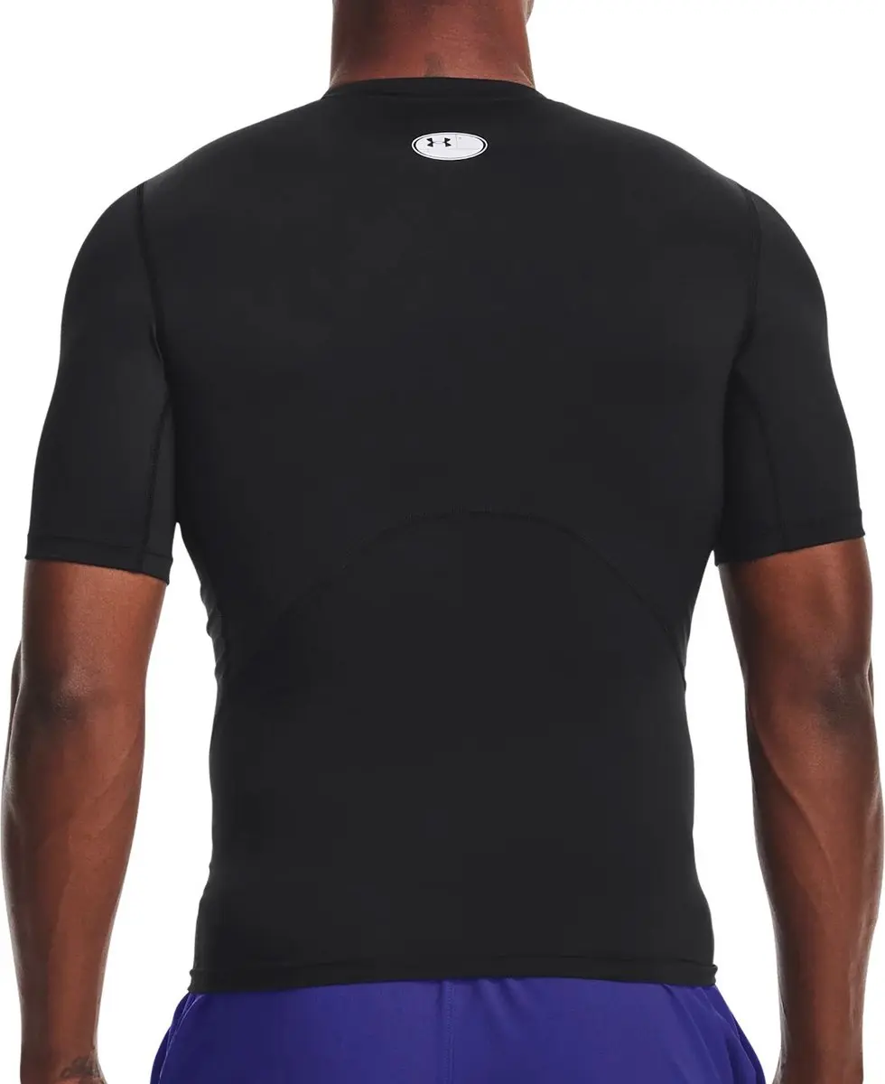 Under Armour HG Armour Comp SS Heren Sportshirt - Zwart/Wit