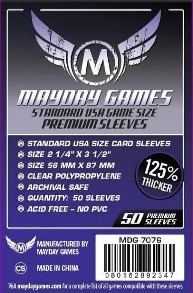 Asmodee SLEEVES Standard USA Premium 56x87mm