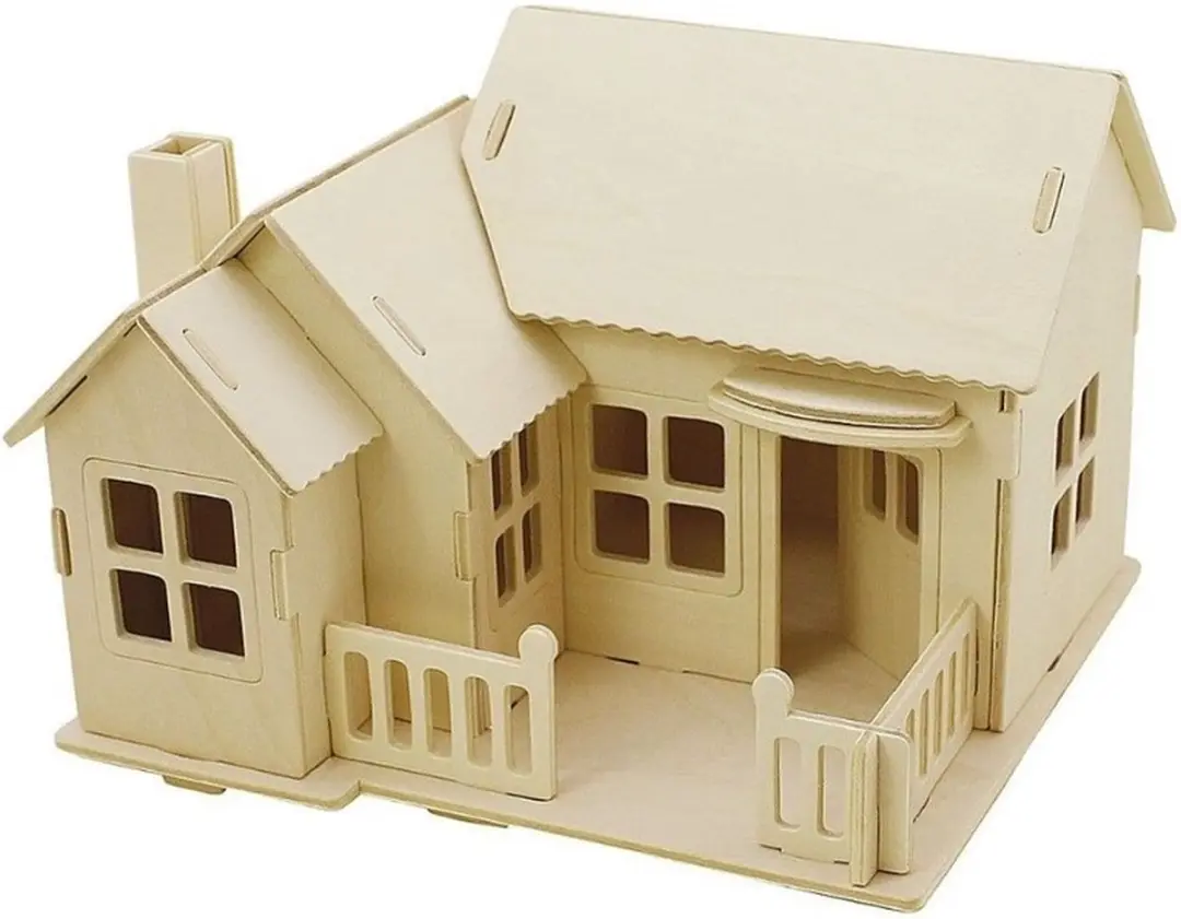 Craft Houten 3D Bouwpakket Huisje met Terras